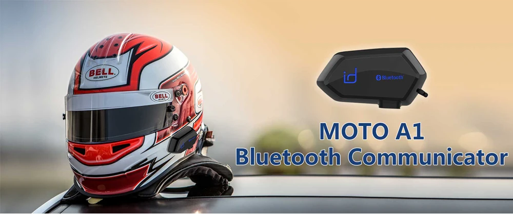 Moto A1 IPX6, водонепроницаемый микрофон, Bluetooth, гарнитура для шлема, мотоциклетная гарнитура, наушники, динамик для 2 телефонов, MP3, gps