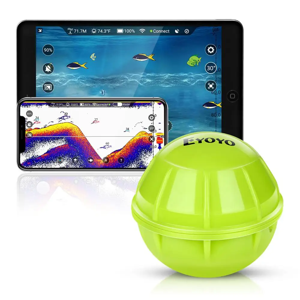 Eyoyo E1 портативный рыболокатор Bluetooth беспроводной эхолот Sonar сенсор глубина эхолот для озера море Рыбалка IOS и Android