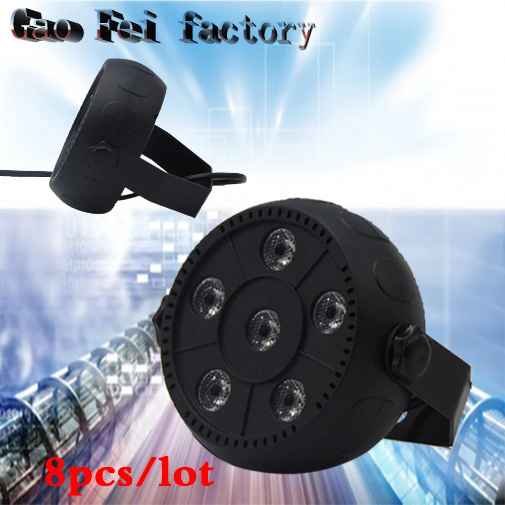 

8xLot Hot Sales Mini LED Par Light 6x6W RGBW Flat Led Par Can Disco DJ KTV Party Nightclub Bar Stage Lighting