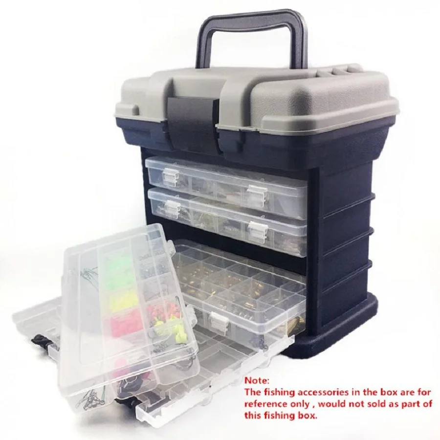 

Professional 4 Layers Handheld Fishing Case High Strength ABS Fishing Tackle Box 27x17x26cm for Outdoor Fishing