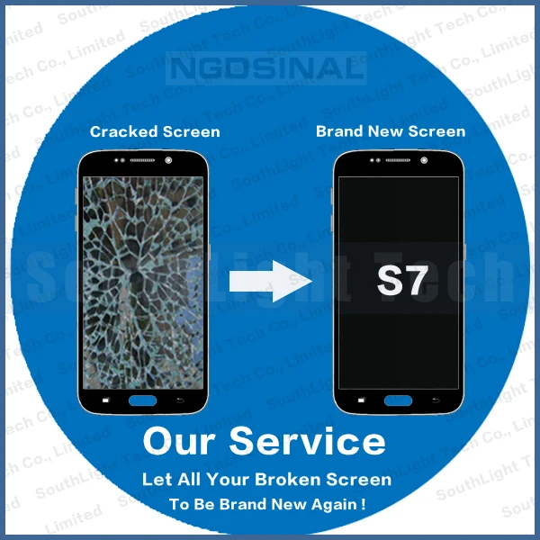 

Original Repair Service For Samsung GALAXY S7 LCD Screen G930 G930F G930A G930V G930P AMOLED Display Cracked Glass Refurbish