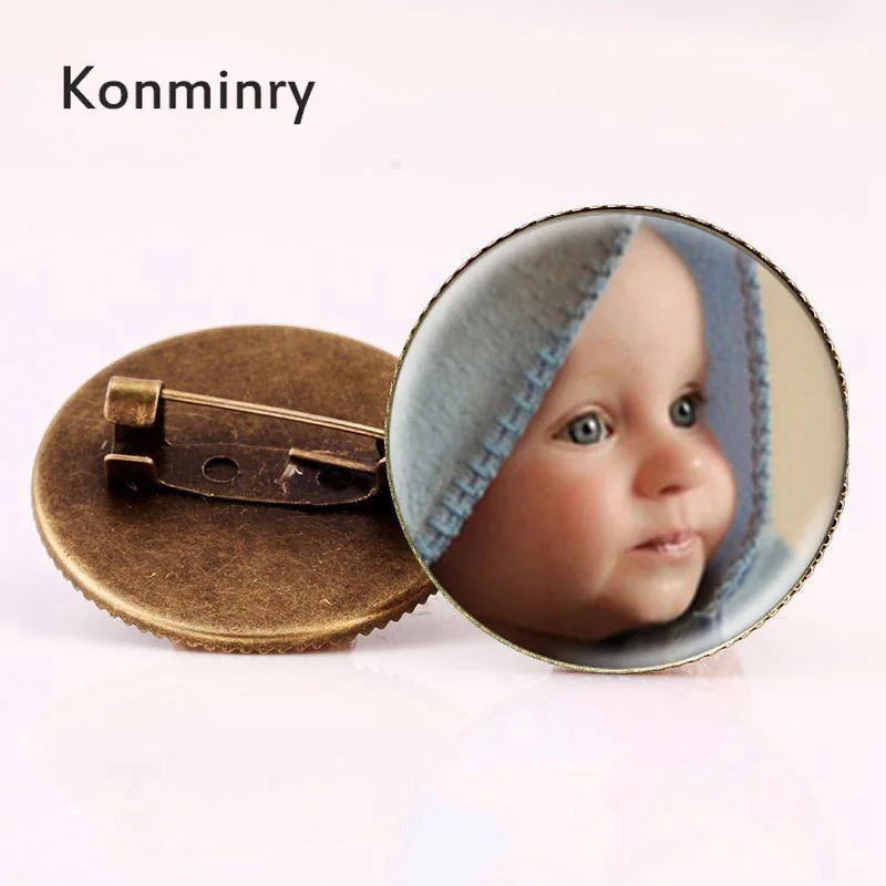 Custom Photo Brooches Handmade Glass Dome Metal Pins Personalized