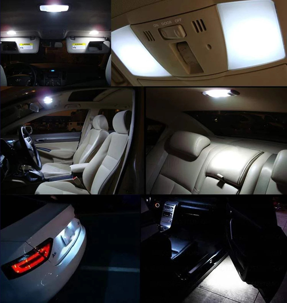 JGAUT 8 шт. Белый Автомобильный светодиодный светильник лампы интерьерная посылка комплект для Subaru Forester 1998-2012 купольный светильник s карта светильник s