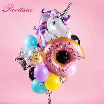 

Unicorn Theme Decor Latex Balloons Foil Cake Topper Unicorn Straws Wedding Decor Kids Toys Birthday Baby Shower Party Supplies