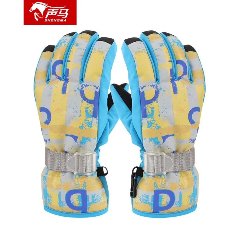 Shengma niños motos impermeables a prueba de viento de nieve deporte táctico snowboard guantes luvas de Inverno esqui gants