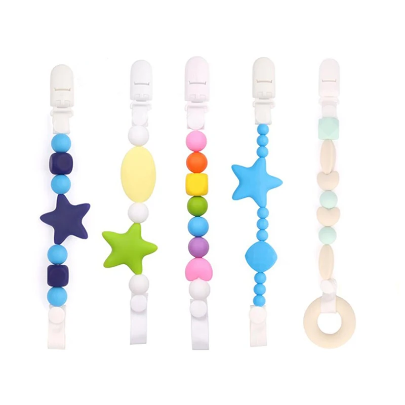 

New Baby Pacifier Clip Chain Silicone Holder Soother Teething Pacifier With Food Grade Silicone Nipple For Infant Feeding ANJ08