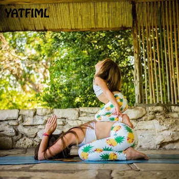

YATFIML Mummy And Me Yoga Pants Jogging Teenager Fitness Leggings Colorful Pineapple Kids Skinny Sports Trousers Slim
