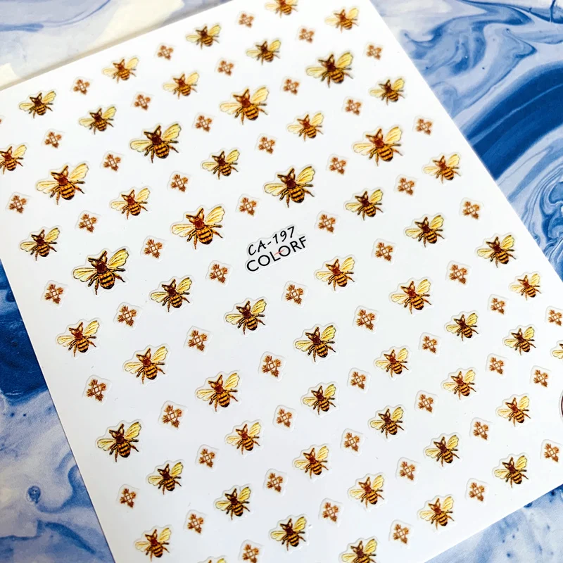 

Newest CA sereis CA-197 bee 3d nail art sticker nail decal stamping export japan designs rhinestones decorations