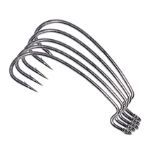 10 шт./лот с высоким содержанием углерода Сталь рыболовный крючок черный приманка на крючок под червя с отверстием бронзовых морских рыболовных крючков