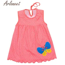 Одежда arloneet; платье с героями мультфильмов для маленьких девочек; хлопковые повседневные платья без рукавов до колена; коллекция года; летние платья для девочек; повседневные пляжные платья