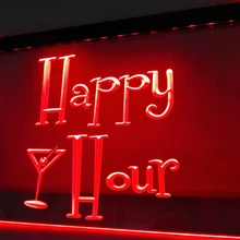 LB558-r Happy Hours Бар Пивной Открытый пивной светодиодный неоновый свет знак