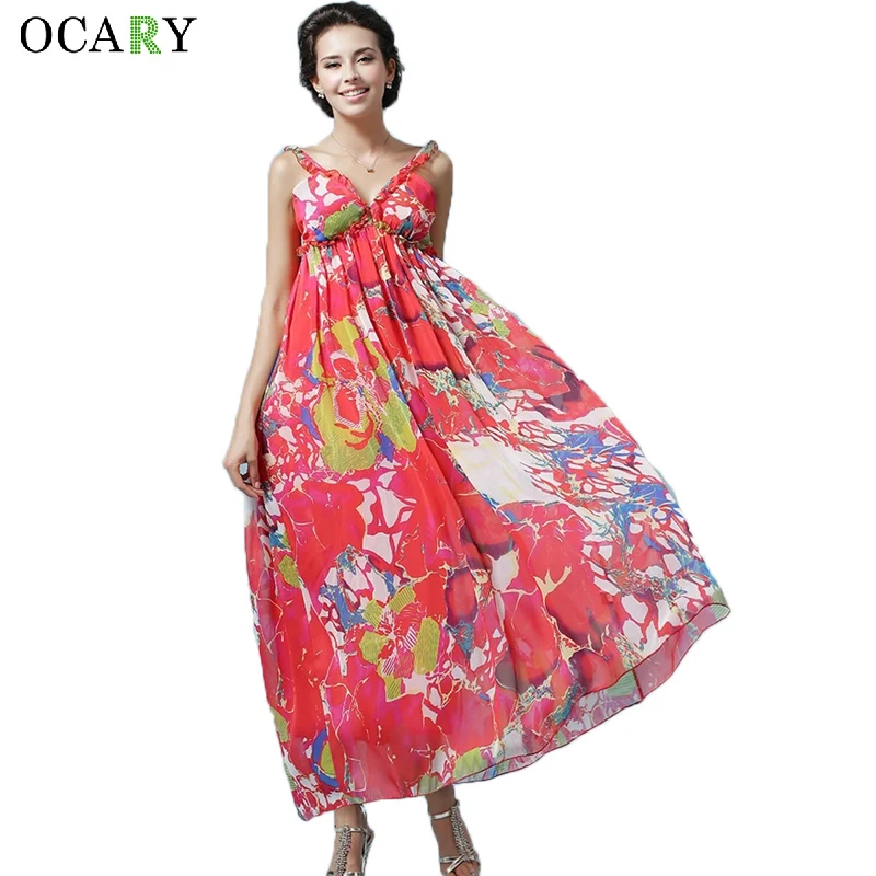 casual loose beach dress fashion boho maxi dress elegant backless