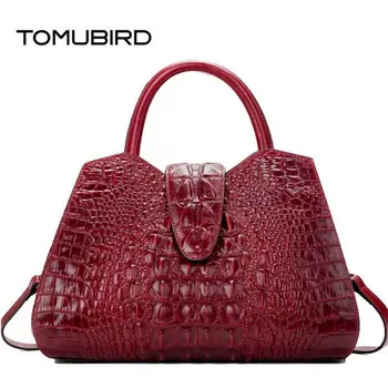 

TOMUBIRD Women Handbag genuine leather Bag Embossed crocodile pattern Crossbody Bags large capacity Top-Handle Bags Tote