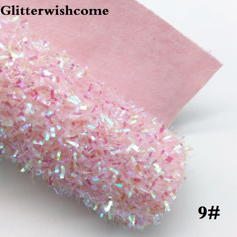 Glitterwishcome 30X134 см мини ролл синтетическая кожа, Fluo с эффектом блестящей кожи, ткань винил для Луки, GM039