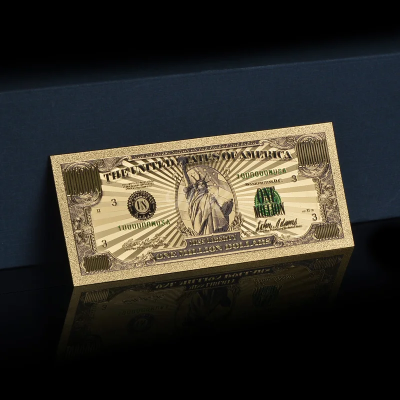 WR Красочные США Золотая фольга банкноты Америка Поддельные Банкноты 100 долларов сбор бумажных денег для украшения дома подарок