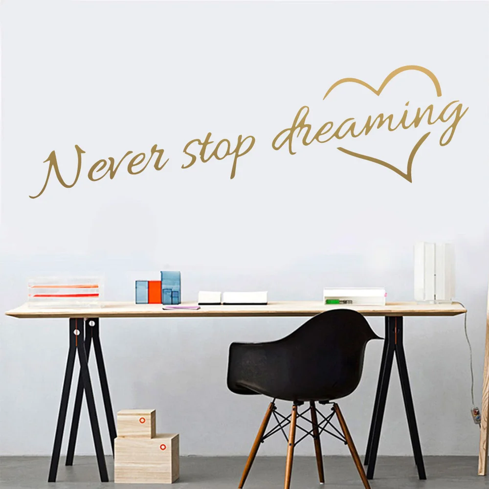 

2019 New Never Stop Dreaming Vinyl Self Adhesive Wallpaper Bedroom Decor Boys Girls For Home Decoration Accessories