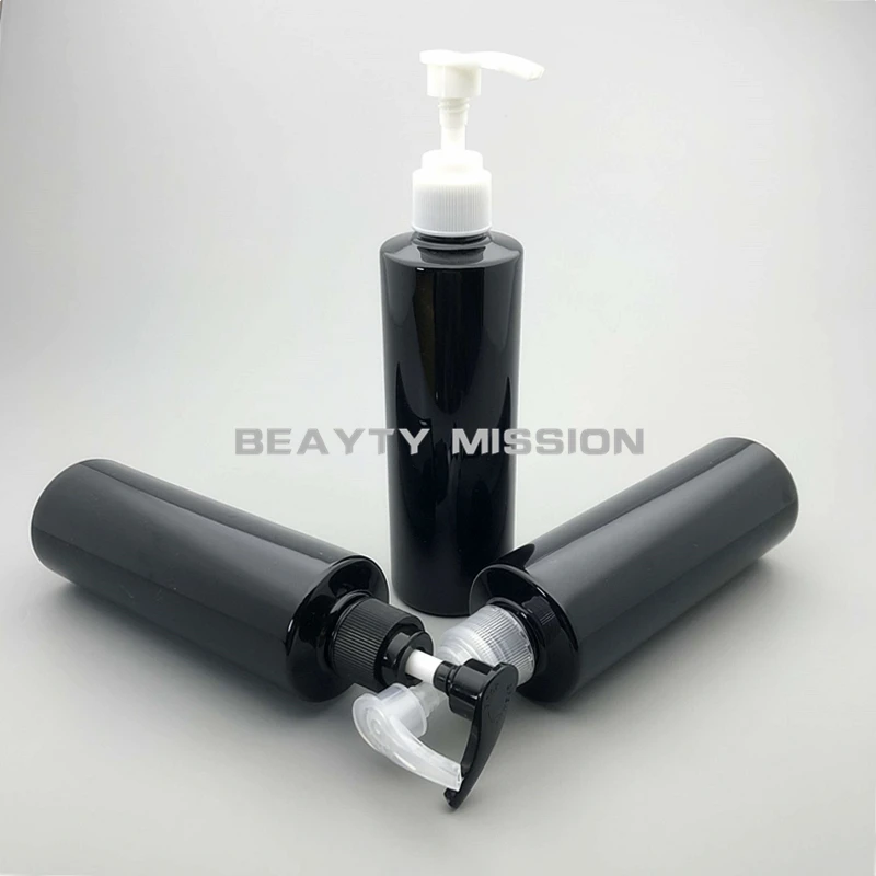 BEAUTY MISSION 24 шт 250 мл; дозатор для лосьона ПЭТ черные бутылки, пустой косметический контейнер для крем-шампунь персональный уход