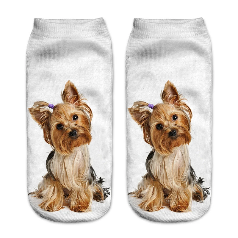 

3D Dog cartoon Funny woman Printing Invisible Summer Socks Dogs Creative Low Cut Sock calcetines mujer algodon Dropshipping