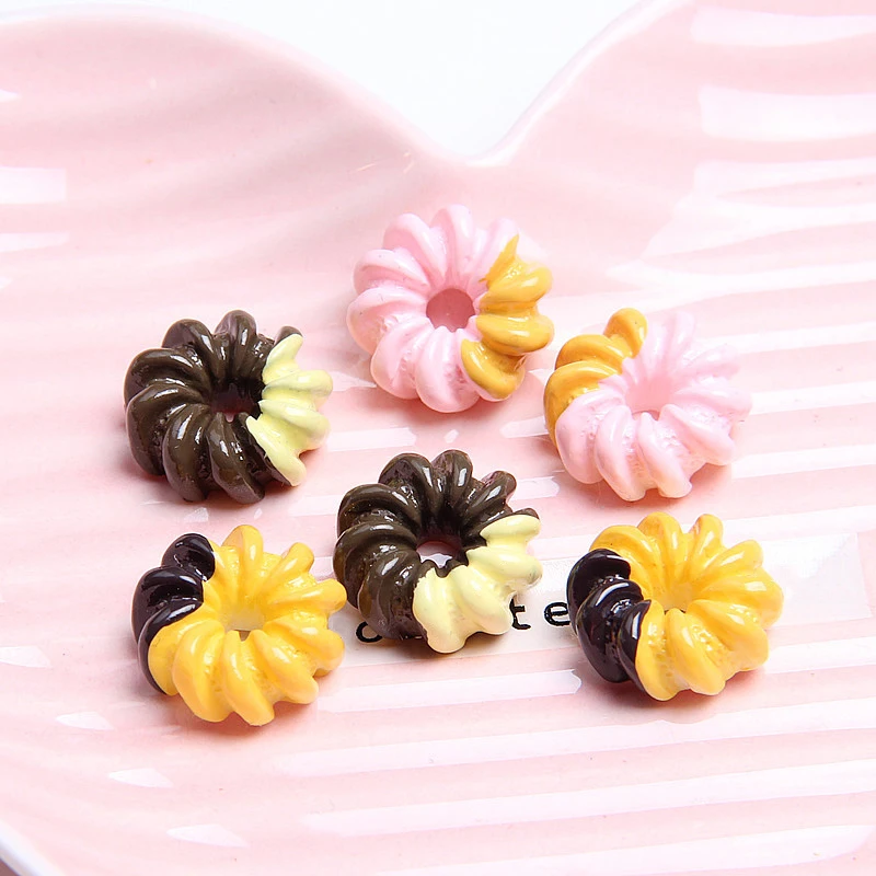 Boxi15pcs/pack Slime Supplies Addition Toy Resin Donuts Charms Clay Accessories Toy DIY Filler for Fluffy Clear Slime