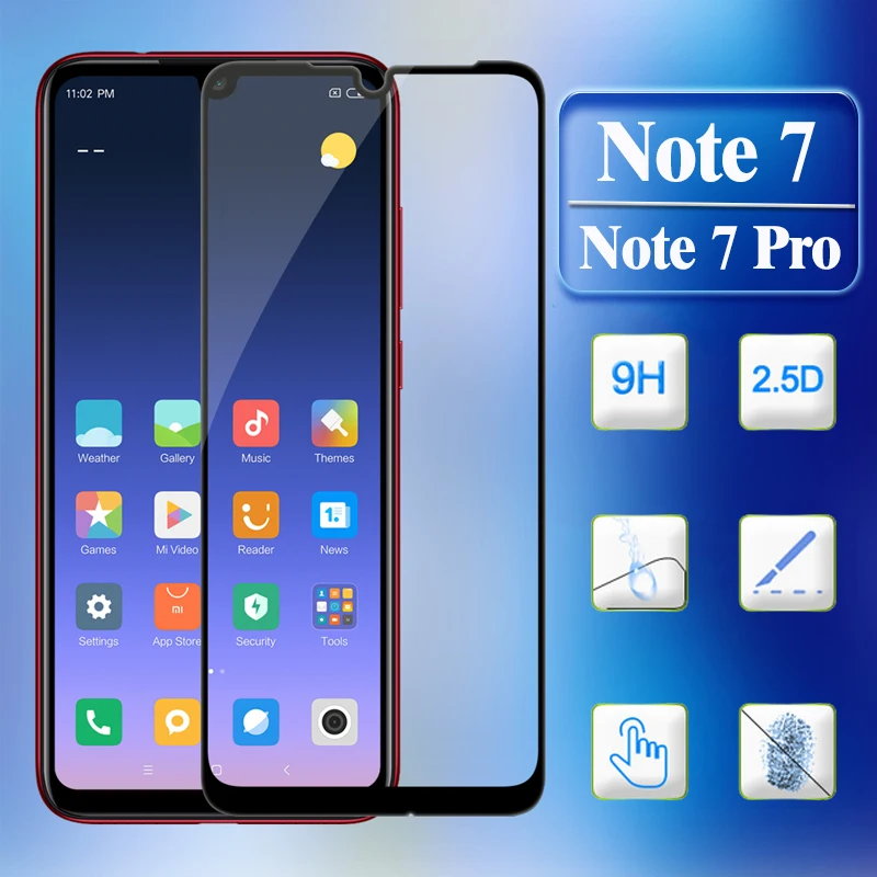 

Protective glass on for xiaomi redmi note 7 pro ksiomi tempered film note7 screen protector note7pro xiaimi 7pro 7note xiomi
