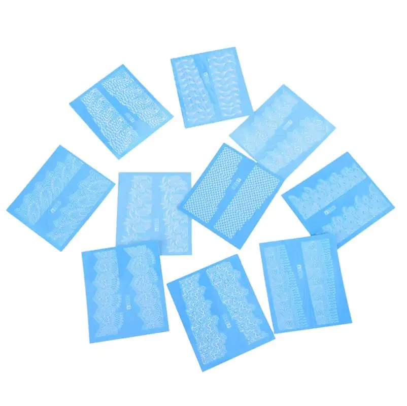 

Shellhard 48 Sheets Beauty DIY White Lace Flower Nail Art Sticker Water Transfer Nail Decals Decor For Decoration Tools