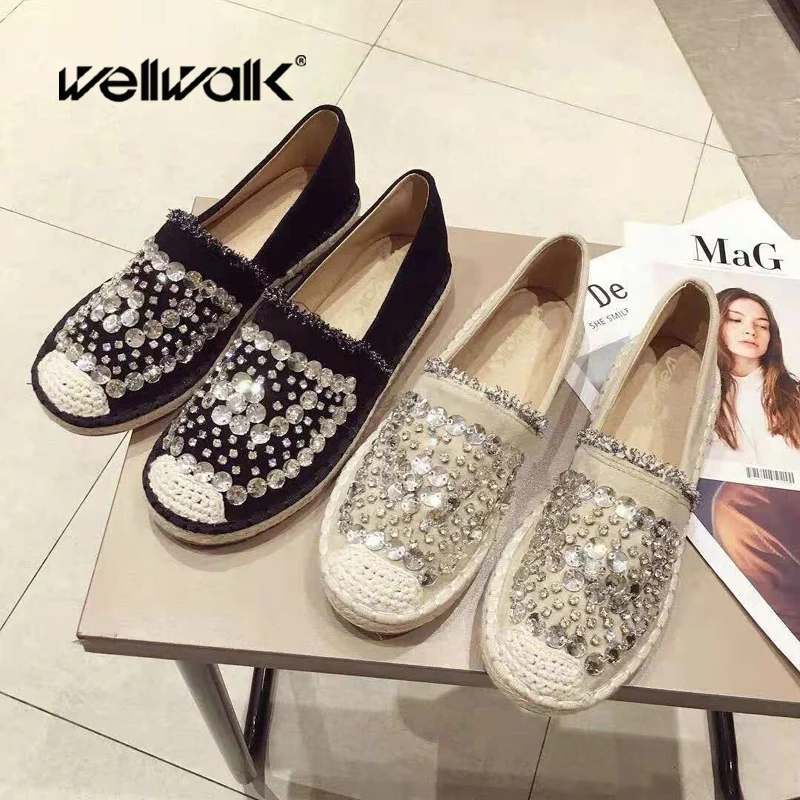 

Ballerina Flats Women Slip On Shoes Ladies Loafer Flats Crystals Brand Shoes Women Espadrilles Flat Moccasins Female Shoes