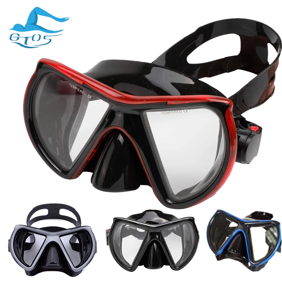 Professional tempered glass diving mask freediivng scuba diving  Big Eyes large frame Silicone strap for adult