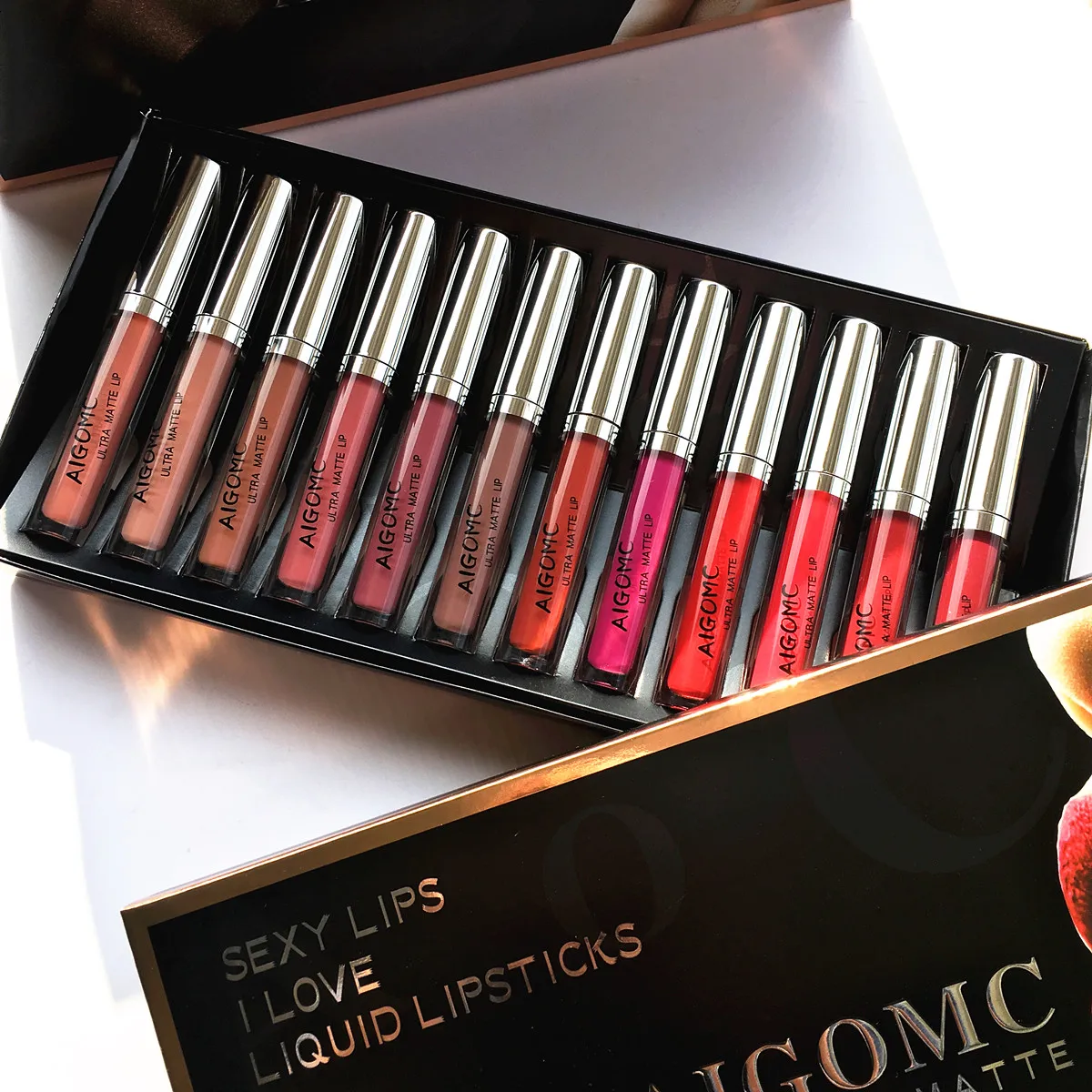 

AIGOMC New Makeup 12 color Lip Gloss set Waterproof lip Glaze Lipstick Beauty Lipstick Gift box
