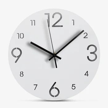 

Wooden Wall Clock Modern Circular Mute Digital Living Room Decorative Clock Arabic Numeral Wood Hanging Wall Clocks Home Decor