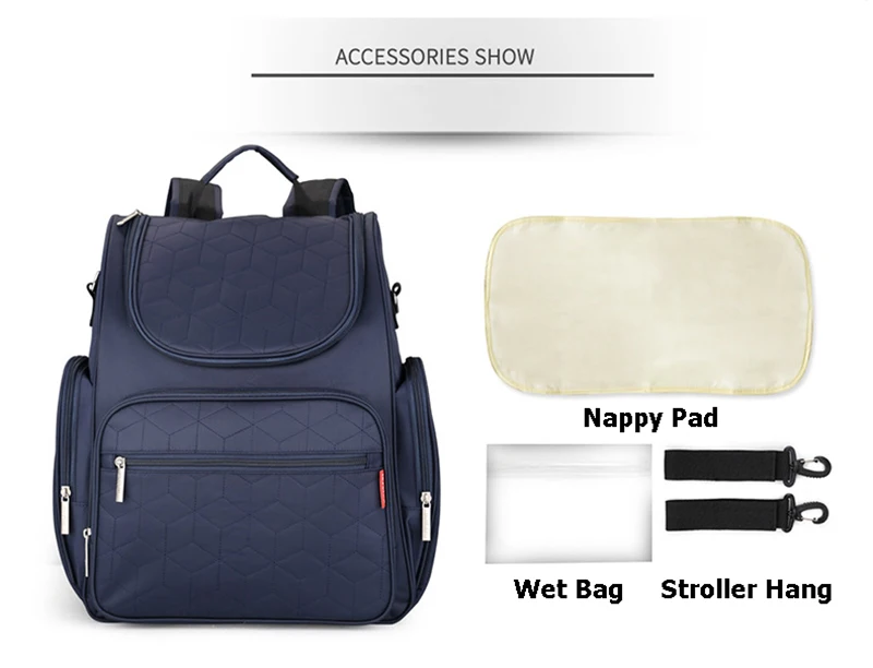 4 PcsSet Baby Diaper Bag Waterproof Mummy Travel Baby Care Nappy Bags Multifunction Toddler Bottle Insulation Backpack BB6032 (5)