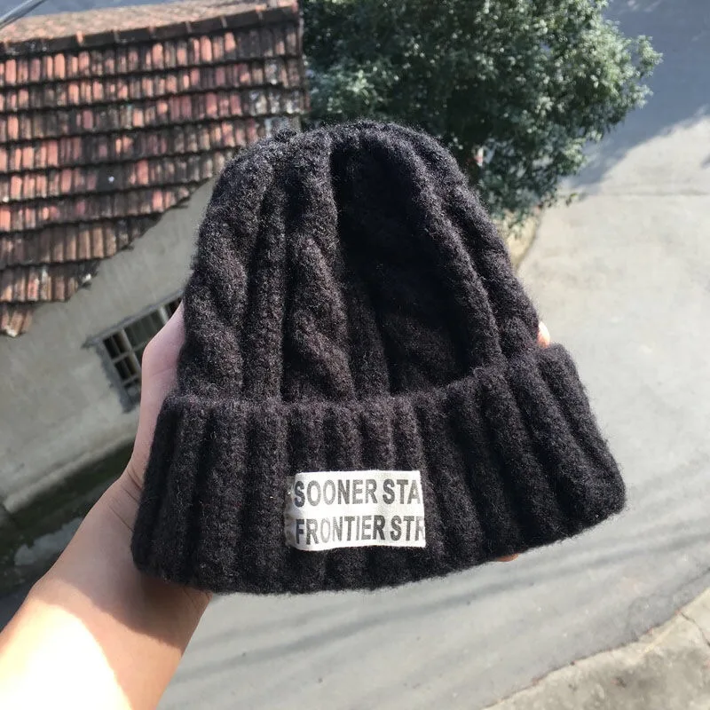 Осенне-зимние детские шапки, утепленный вязаный пуловер для мальчиков и девочек 1-5 лет, зимние шапки han - Цвет: MH-533 black