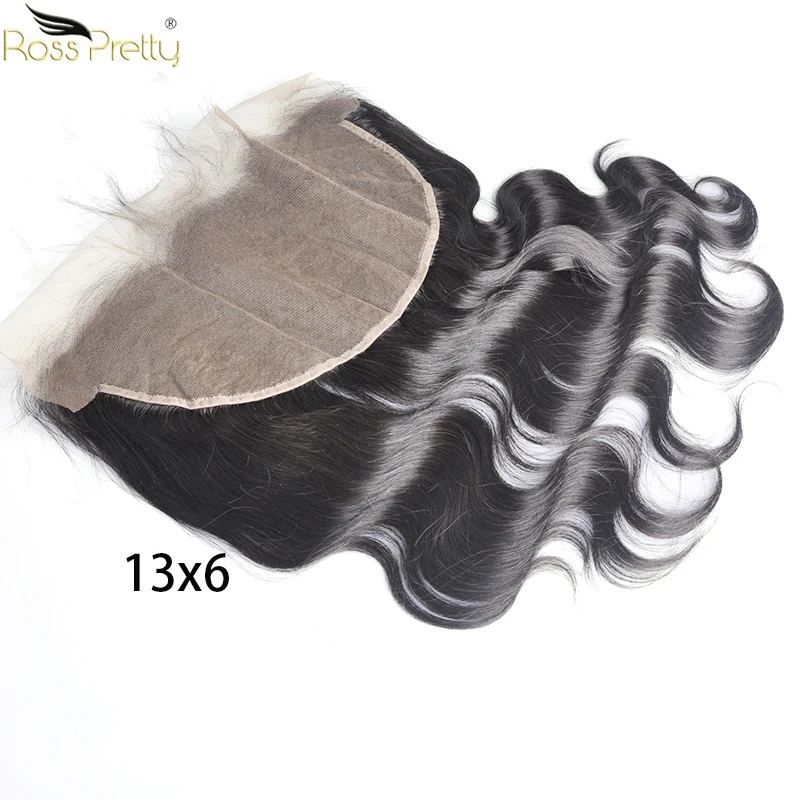 

Lace Frontal Body Wave 13x6 Ear by ear Pre plucked Brazilian Lace Front Closure Natural Black human hair Remy Ross Pretty Brand