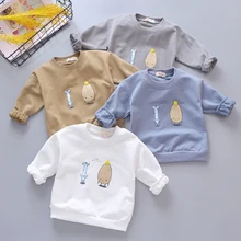 Футболки для маленьких мальчиков детская одежда на весну-осень детские топы для маленьких девочек, футболки с длинными рукавами для малышей 80-110