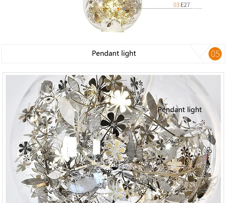 Modern Tangel Globe Flower Light Pendant Lamp 44