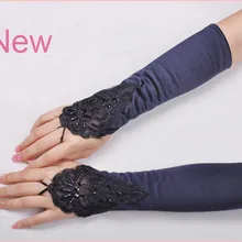 5 шт./лот женские длинные черные перчатки для танцев модные вечерние перчатки