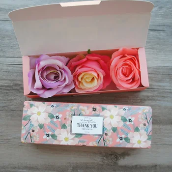 

21.5*7*5cm 10pcs flower under sun thank you Paper Box cookie Macaron Chocolate Christmas Birthday Party DIY Gifts Packaging