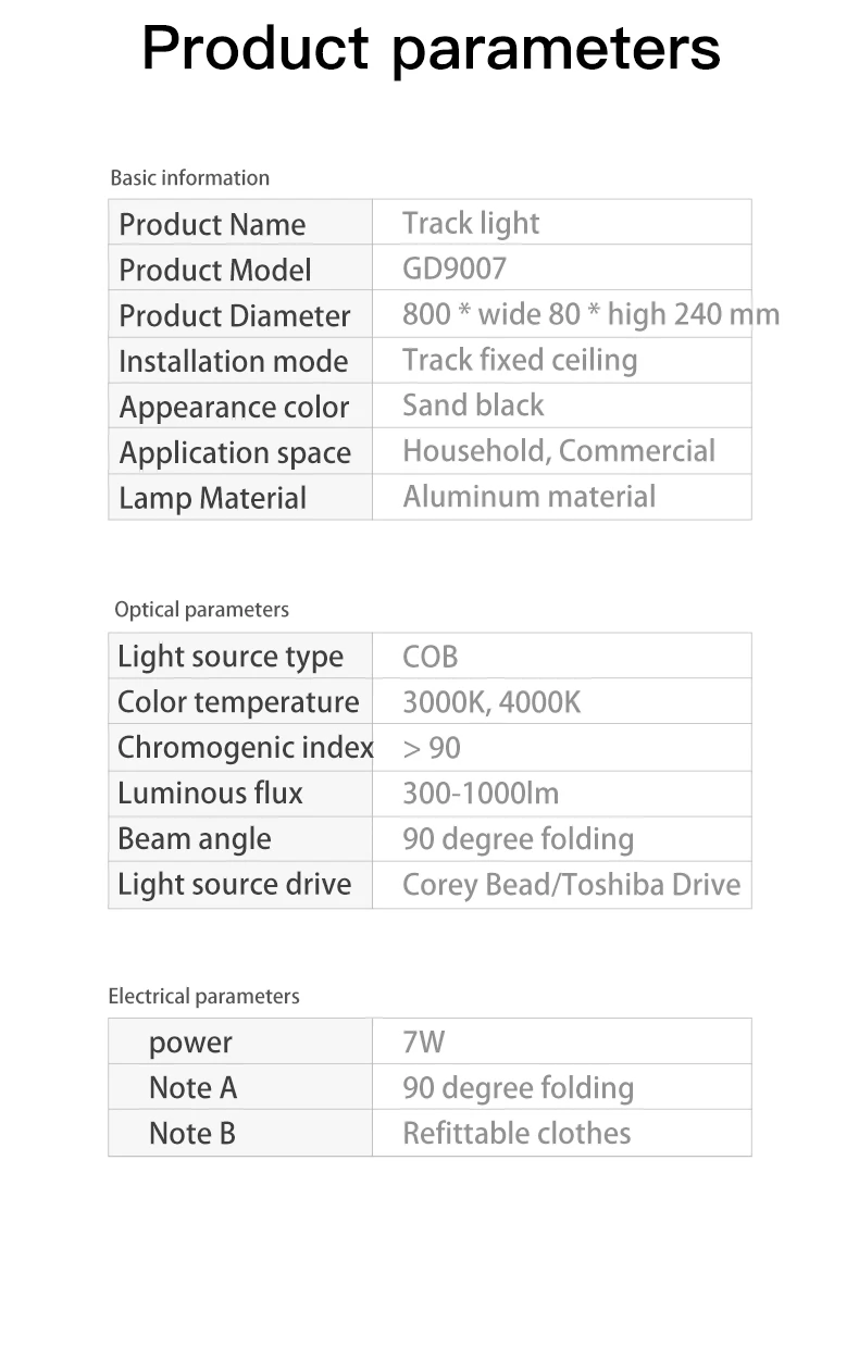 Holofotes de Trilho Girar Faixa Cob Aisilan Preto Branco Ferroviário Luzes Luminárias 7w Led Luz 21 High Quality Luzes e Iluminação
