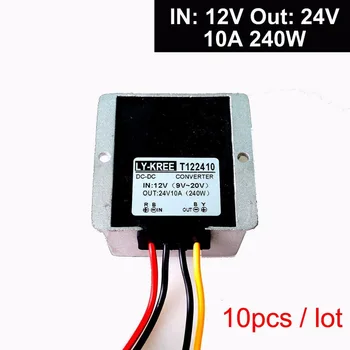 

10PCS 10A 240W DC 12v to 24v Power Supply Converter Step up Converter Adapter for Motor CarTruck Vehicle Boat Solar System etc