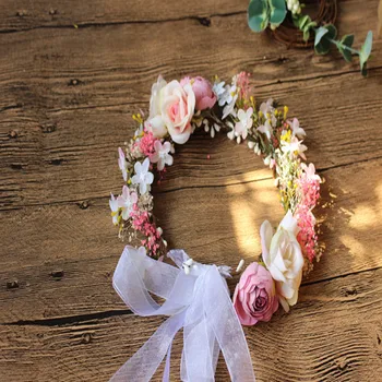 

Bridal wreath Free Shipping hand-made Bind the wreath Dried flowers are full of stars