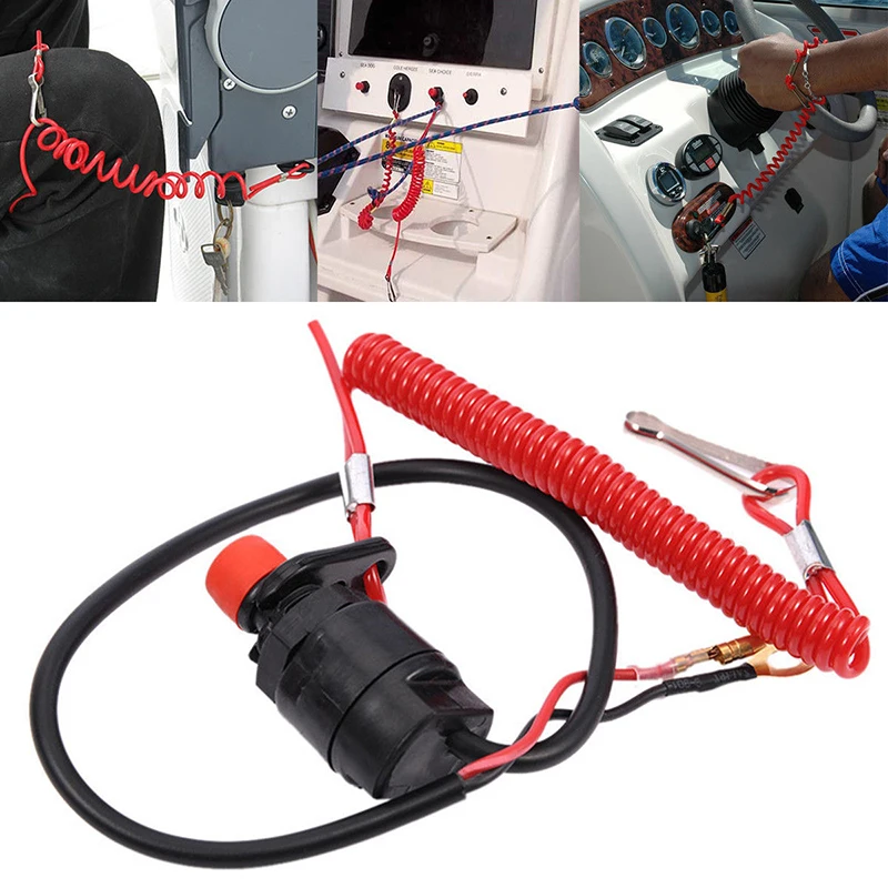 

Universal Outboard Engine Motor Kill Switch W/ Safety Lanyard Clip For Yamaha 1x