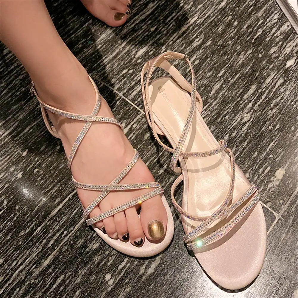 

Fashion Gladiator Sandals Woman Shoes cross-strap Square Heels Summer Party Office Shoes Woman Sandals Lady Footwear 2019