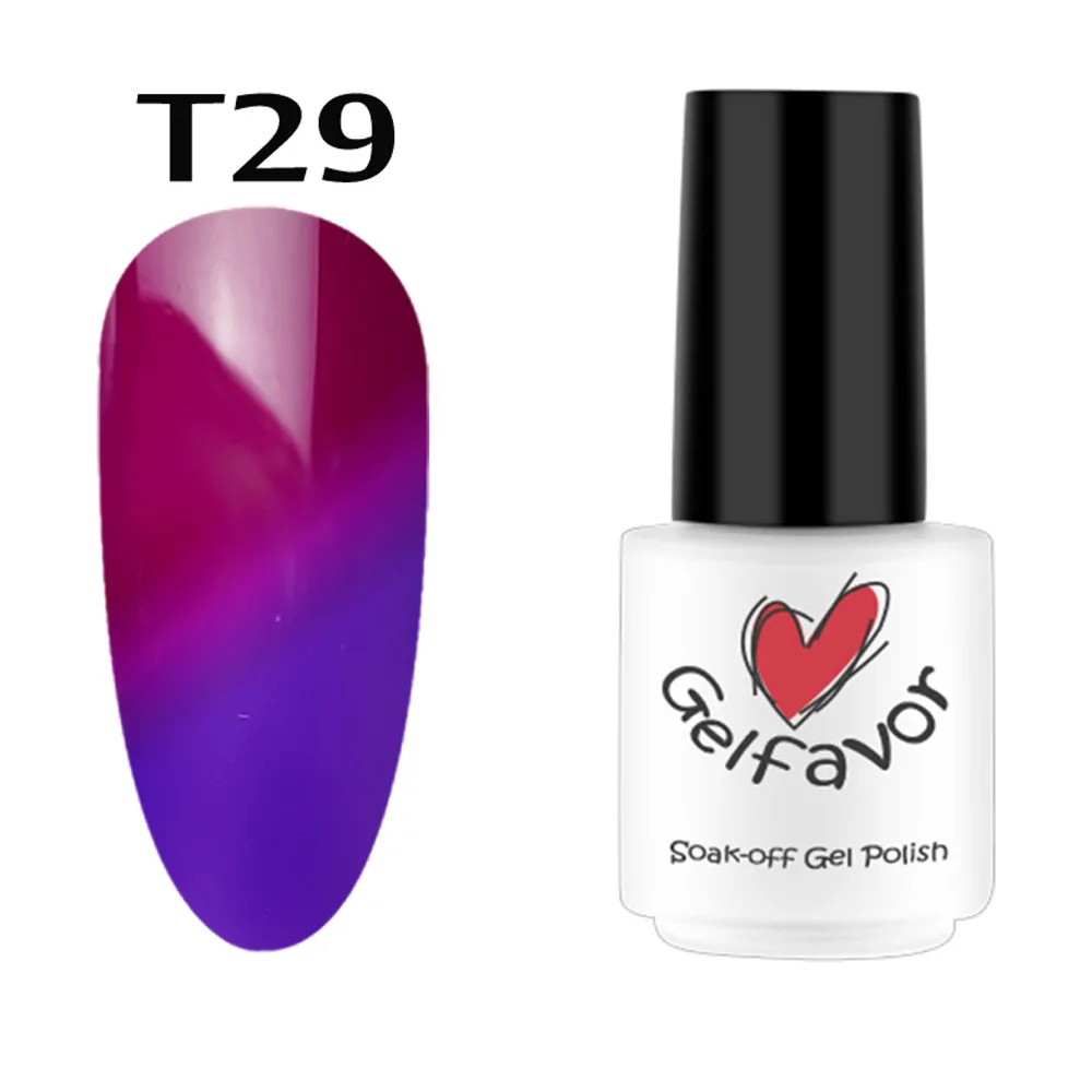 GELFAVOR 7 мл Цвет изменение УФ Гель-лак для ногтей, лак для ногтей, набор, украшение для ногтей, УФ-светодиодный Гель-лак для ногтей Hybird маникюрные принадлежности - Цвет: N