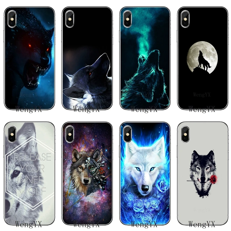 Для samsung Galaxy S3 S4 S5 S6 S7 край S8 S9 плюс мини Примечание 3 4 5 8 животных половина волк мода весело Роскошные Soft phone Чехол