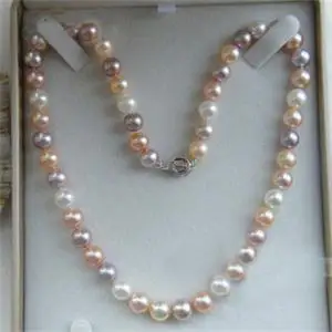 

100% Selling full 8-9mm Akoya A Multicolor Pearl Necklace 18