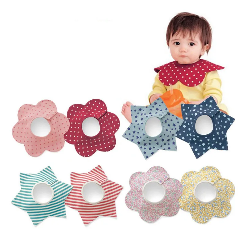 

360 degree revolving flower Bib mouth water pocket multi-function baby Waterproof Bib mouth water towel pure cotton