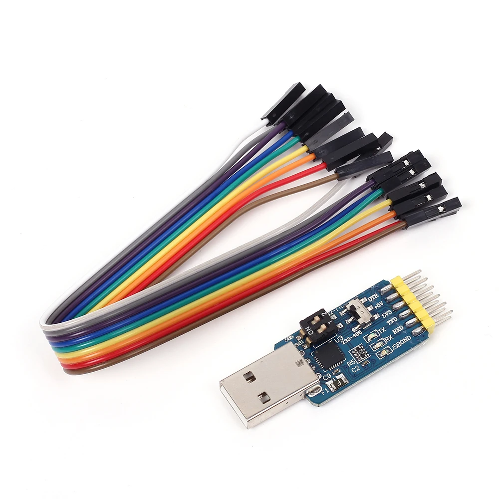 Многофункциональный порт CP2102 3 В/5 В шесть в одном модуль USB TTL 485 232 совместим с
