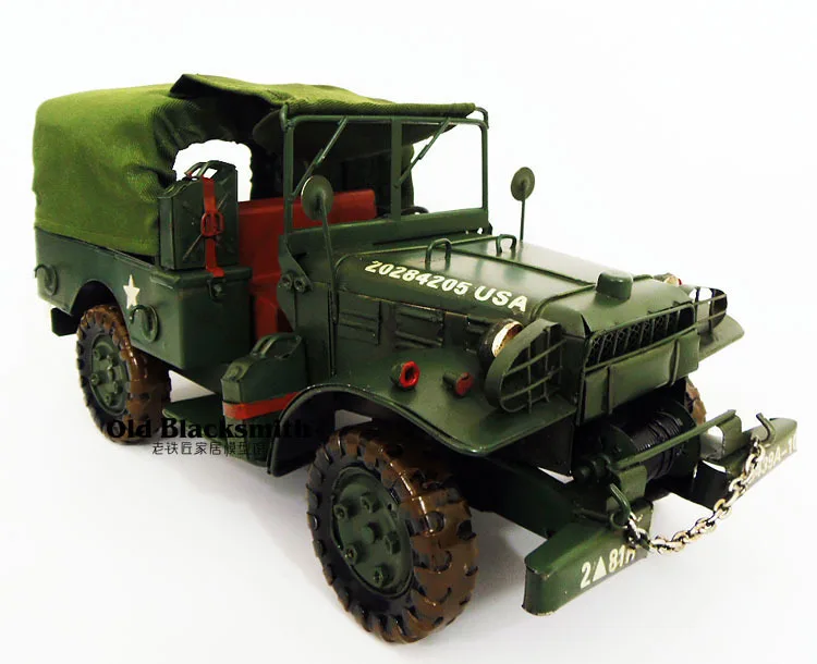 USA20284205 Vintage Army Vehicles Toy Wrought Iron Model Military