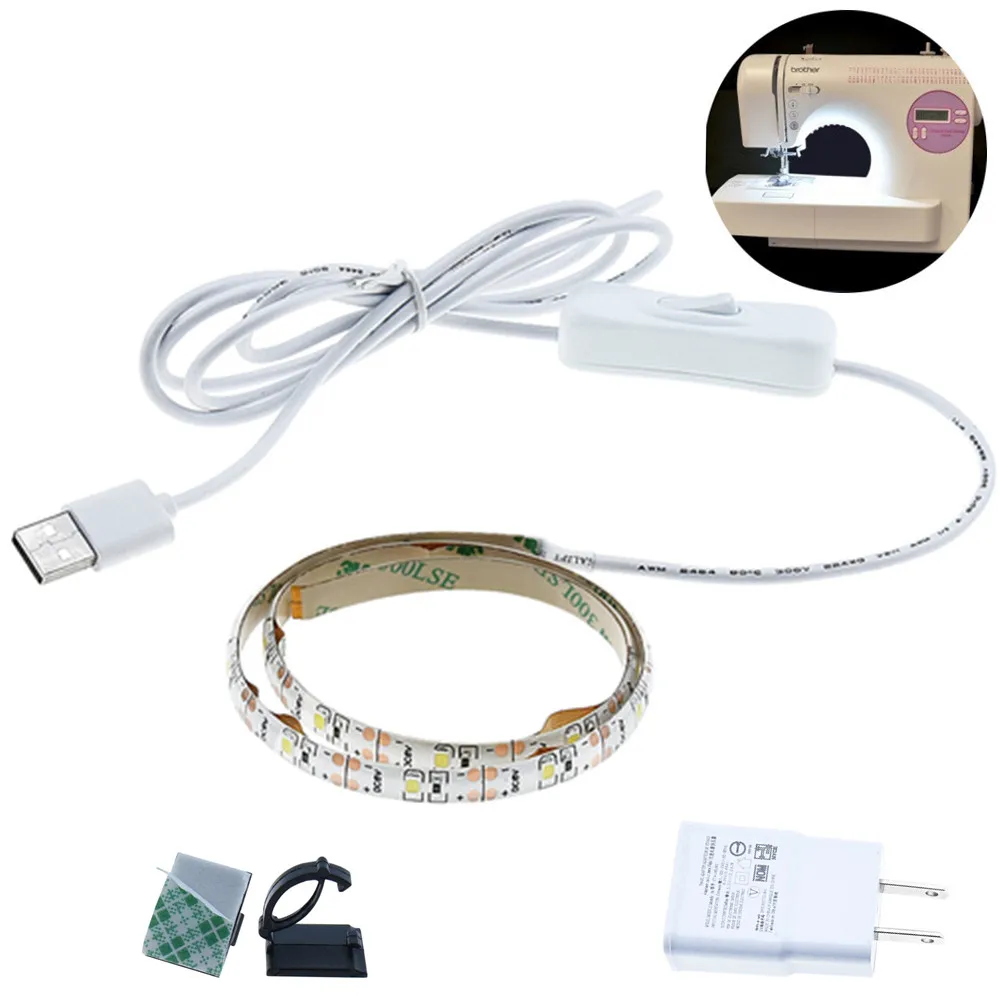

Sewing Machine LED Strip Light Kit 24.5" DC5V Flexible USB Sewing Light 60cm Industrial Machine Working LED Lights