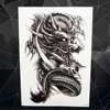 Tatouage temporaire Dragon Flash noir, grand autocollant, manches, Art corporel, bras, tatouage temporaire, imperméable, henné, style de voiture, 21x15cm 1