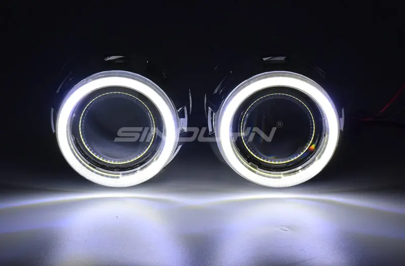 Sinolyn HID проектор фары линзы глаза ангела Биксеноновые линзы полный комплект ходовые огни для H7 H4 автомобильные аксессуары модифицированный стиль